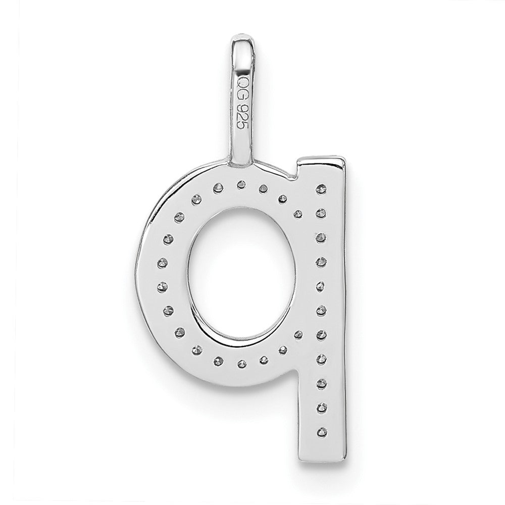 14K Weißgold Echt Diamant Kleinbuchstabe P Initial-Anhänger