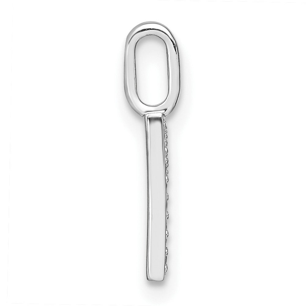14K Weißgold Anhänger mit echtem Diamant-Kleinbuchstaben-Initiale „R“