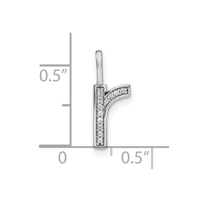 14K Weißgold Anhänger mit echtem Diamant-Kleinbuchstaben-Initiale „R“