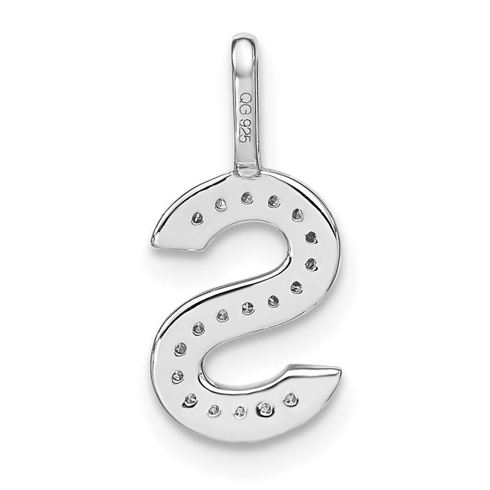 14K Weißgold Echt-Diamant Kleinbuchstabe S Initial-Anhänger