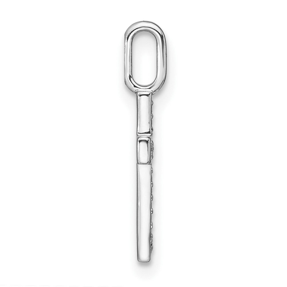 14K Weißgold Anhänger mit Initiale „t“ (Kleinbuchstabe) und echten Diamanten