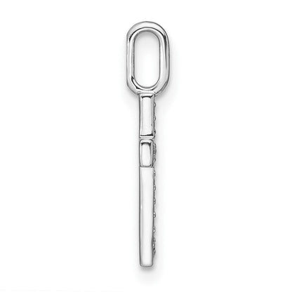 14K Weißgold Anhänger mit Initiale „t“ (Kleinbuchstabe) und echten Diamanten