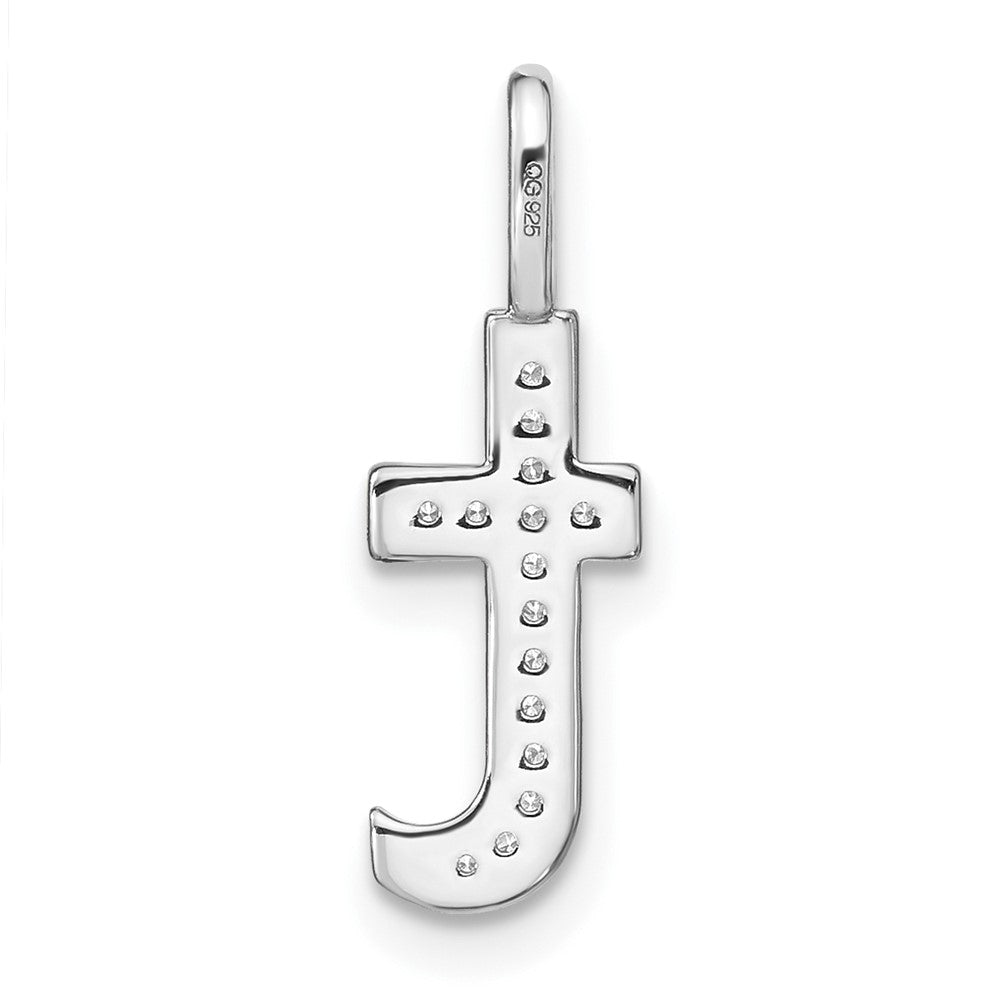 14K Weißgold Anhänger mit Initiale „t“ (Kleinbuchstabe) und echten Diamanten