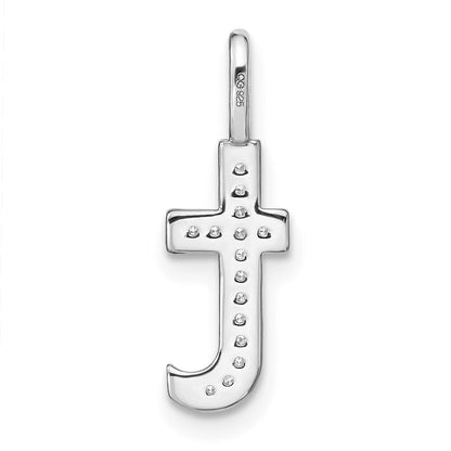 14K Weißgold Anhänger mit Initiale „t“ (Kleinbuchstabe) und echten Diamanten