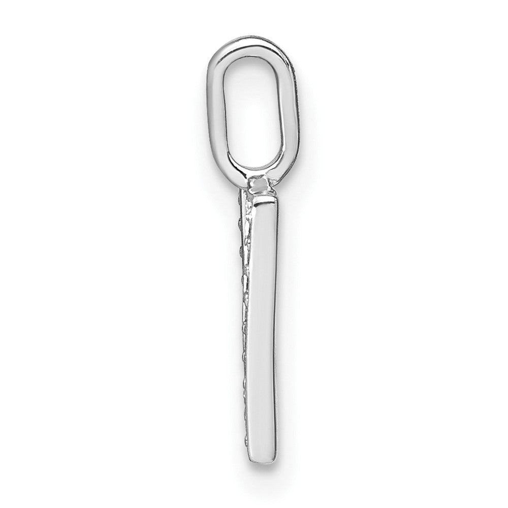 14K Weißgold Echter Diamant Kleinbuchstabe U Initial-Anhänger