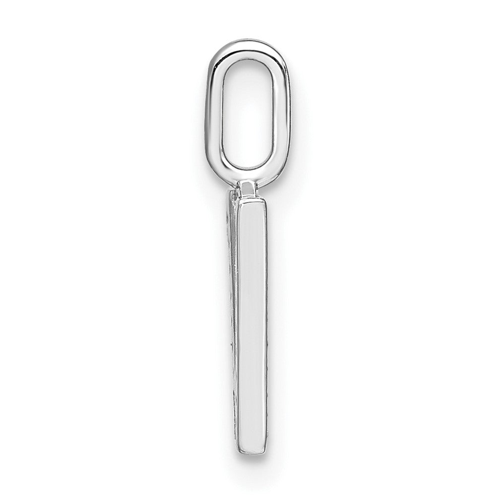 14K Weißgold Echter Diamant Kleinbuchstabe Initial-Anhänger „V