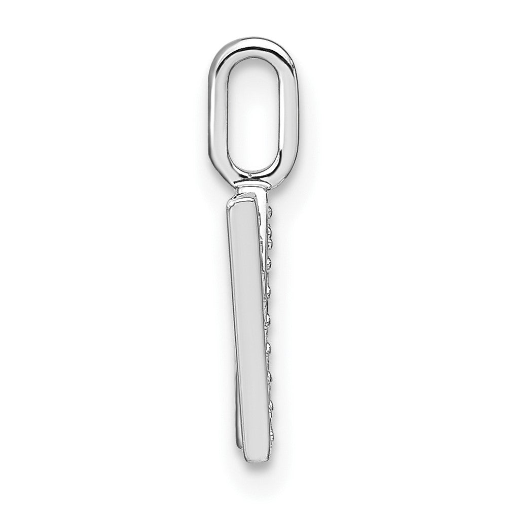14K Weißgold Diamant-Anhänger mit Initiale „w" (Kleinbuchstabe)