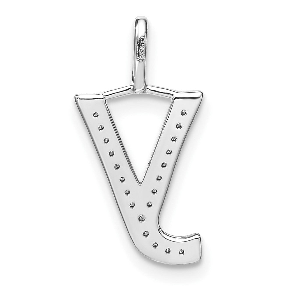 14K Weißgold Diamant-Anhänger mit Initial-Kleinbuchstabe Y