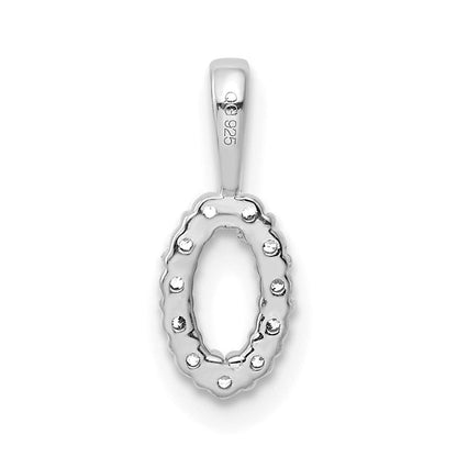 14k Weißgold Anhänger Ziffer 0 mit echten Diamanten