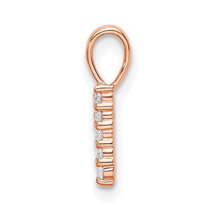 14K Roségold Anhänger mit echtem Diamant, Zahl 1