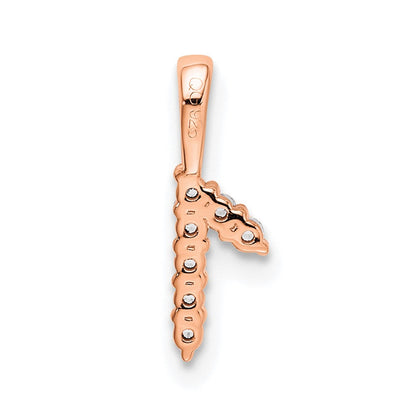 14K Roségold Anhänger mit echtem Diamant, Zahl 1