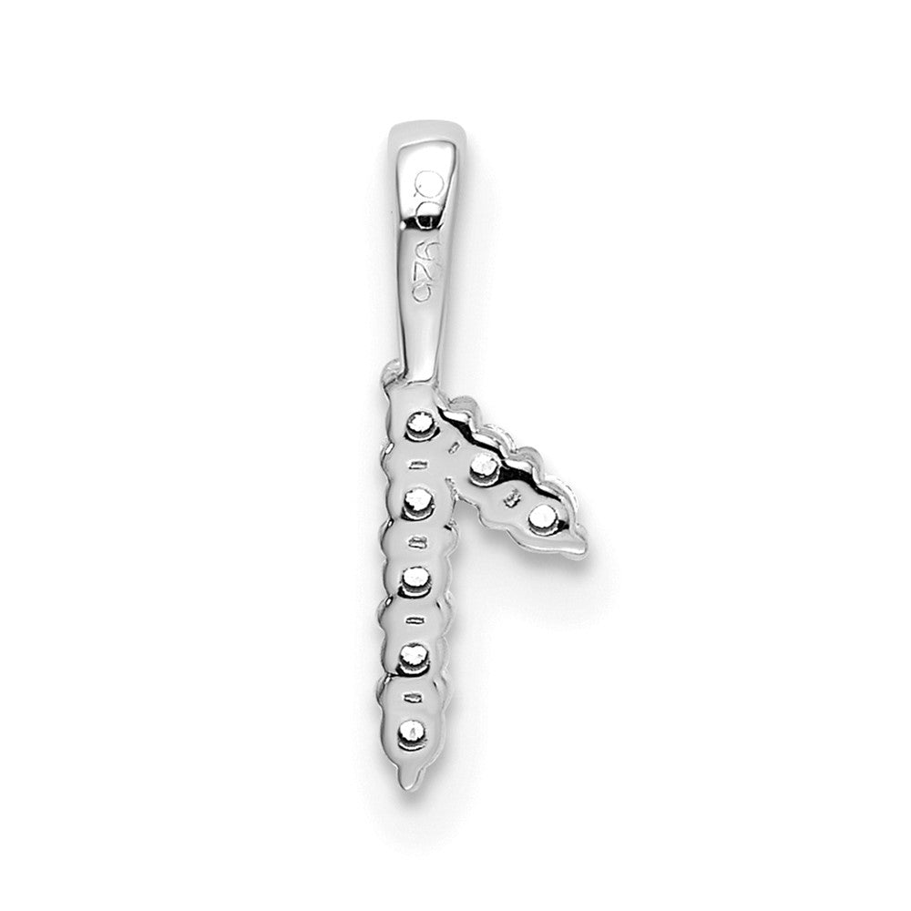 14K Weißgold Anhänger Zahl 1 mit echtem Diamant