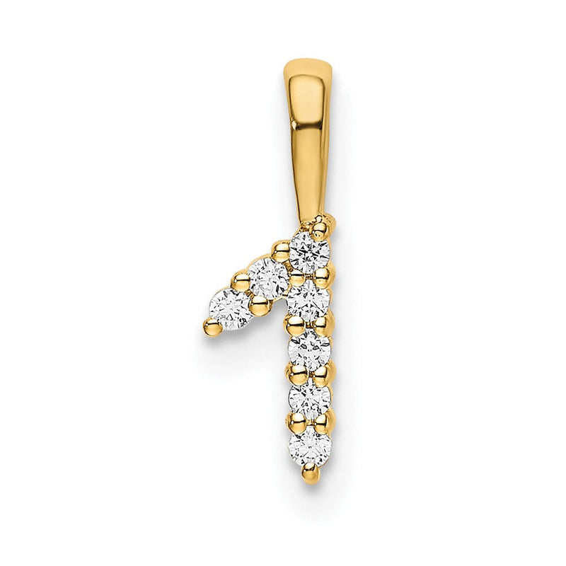14K Gelbgold Anhänger „Zahl 1“ mit echten Diamanten