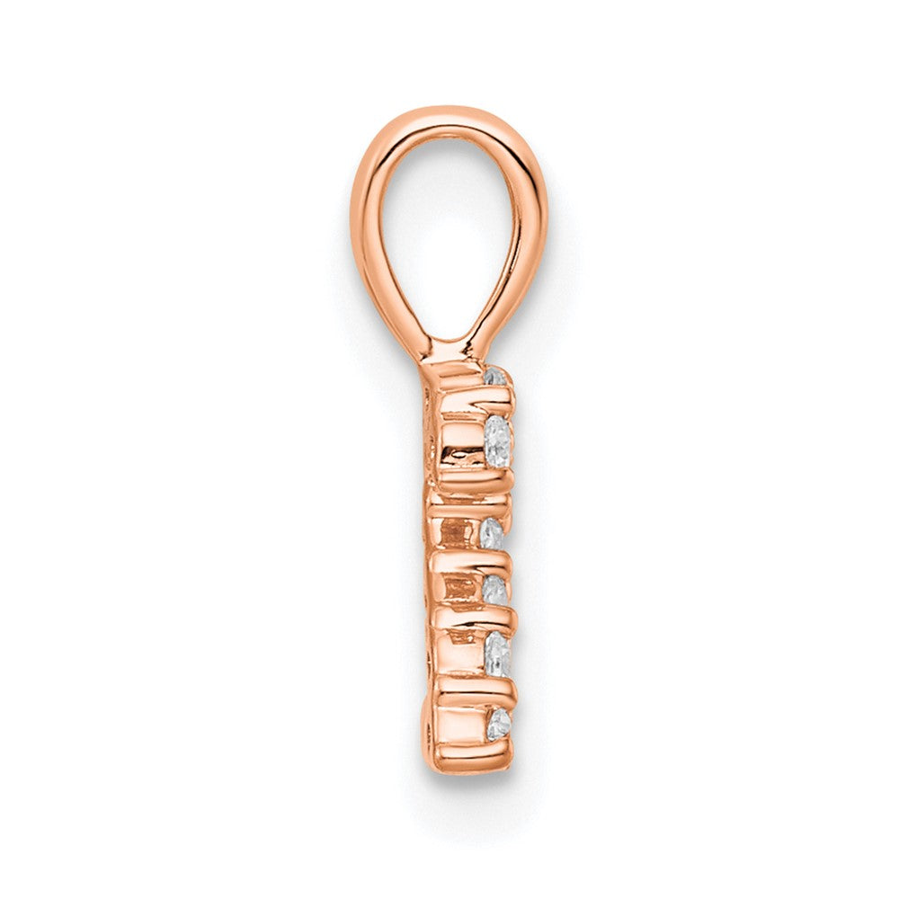 14K Roségold Zahl 2 Anhänger mit echten Diamanten