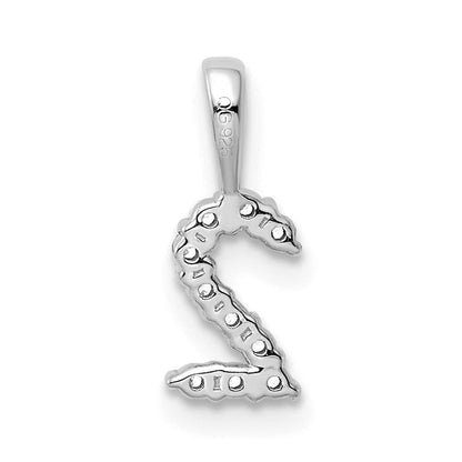 14K Weißgold Anhänger „Zahl 2" mit echten Diamanten