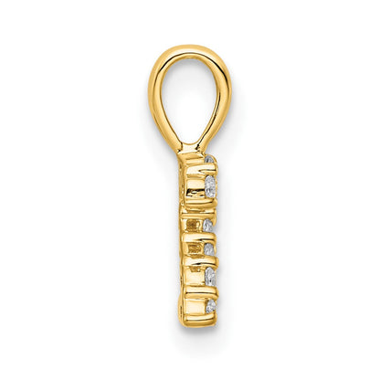 14K Gelbgold Anhänger „Zahl 2“ mit echten Diamanten