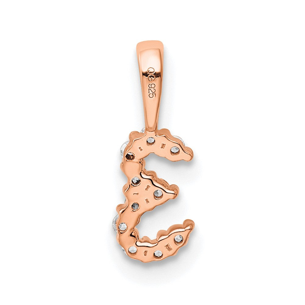 14K Roségold Anhänger mit echten Diamanten, Zahl 3