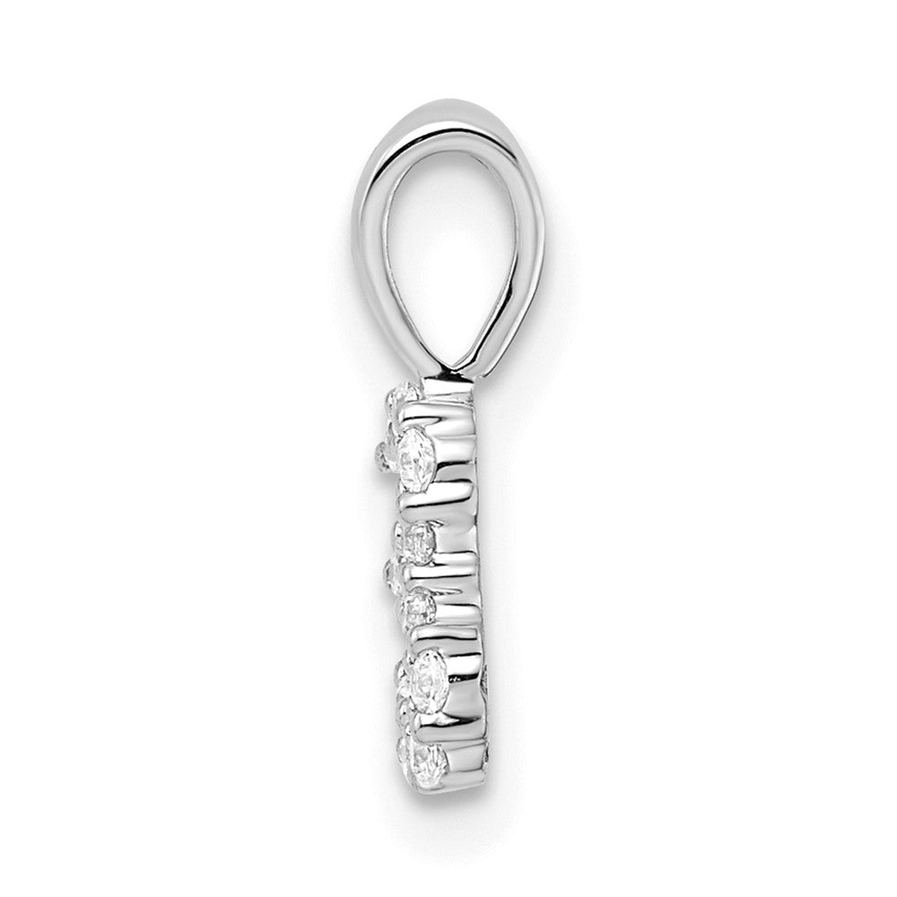 14K Weißgold Anhänger Zahl 3 mit echtem Diamant