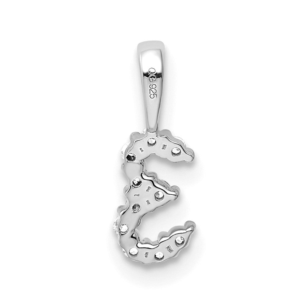 14K Weißgold Anhänger Zahl 3 mit echtem Diamant