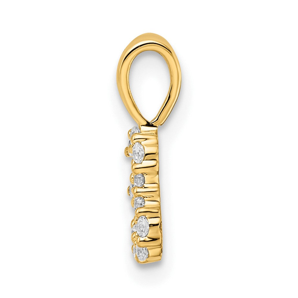 14K Gelbgold Anhänger Zahl 3 mit echten Diamanten