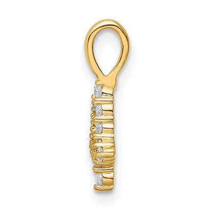 14K Gelbgold Anhänger „Zahl 4" mit echten Diamanten
