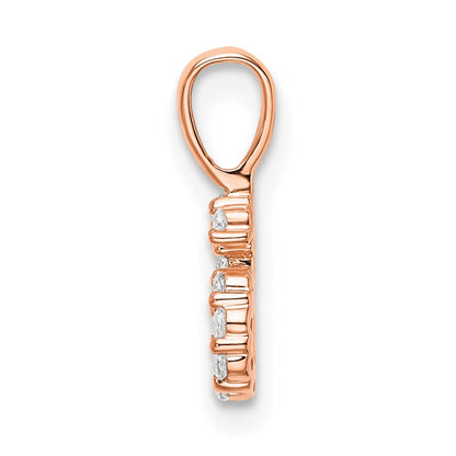 14K Roségold Anhänger mit echtem Diamant, Zahl 6