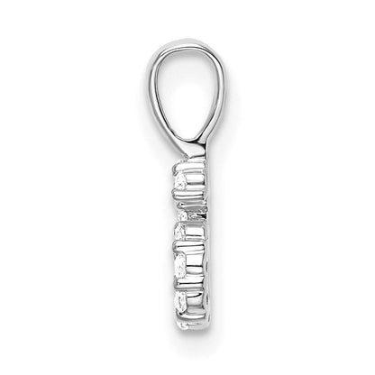 14K Weißgold Anhänger Zahl 6 mit echten Diamanten