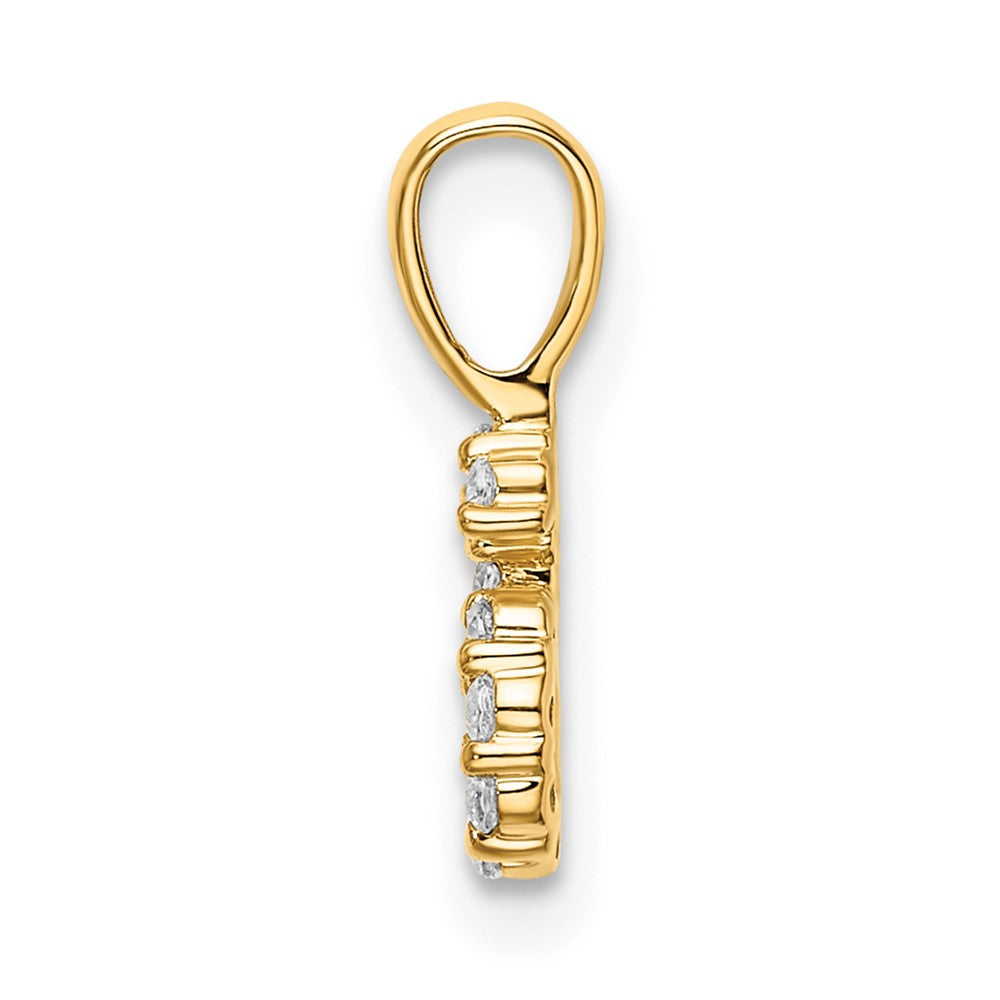 14K Gelbgold Anhänger Zahl 6 mit echten Diamanten