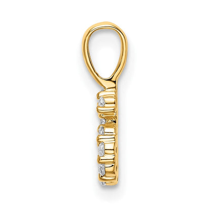 14K Gelbgold Anhänger Zahl 6 mit echten Diamanten