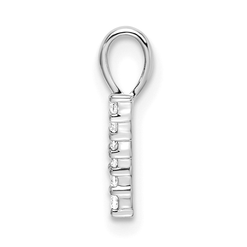 14K Weißgold Anhänger Zahl 7 mit echtem Diamant