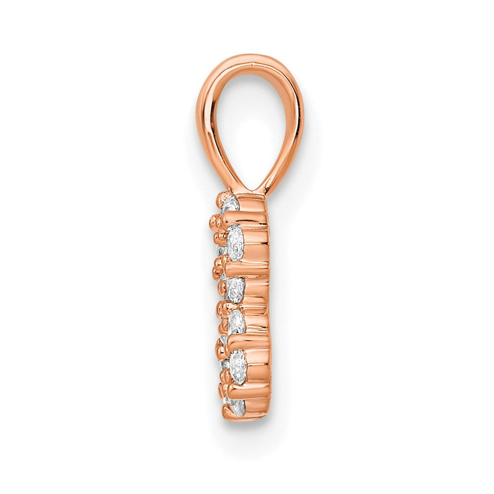 14K Roségold Anhänger mit echten Diamanten, Zahl 8