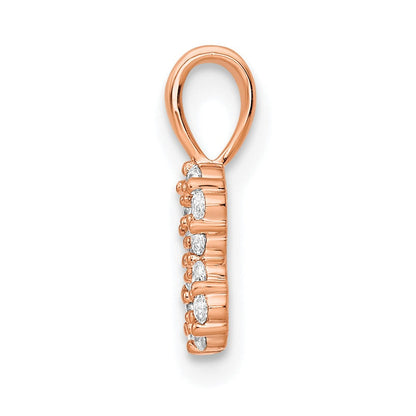 14K Roségold Anhänger mit echten Diamanten, Zahl 8