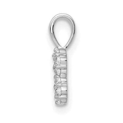 14K Weißgold Anhänger mit echtem Diamant, Zahl 8