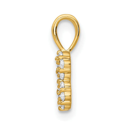14K Gelbgold Anhänger Zahl 8 mit echten Diamanten
