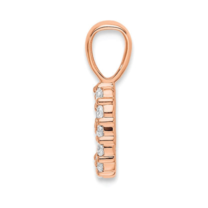 14K Roségold Anhänger mit echtem Diamant, Zahl 9