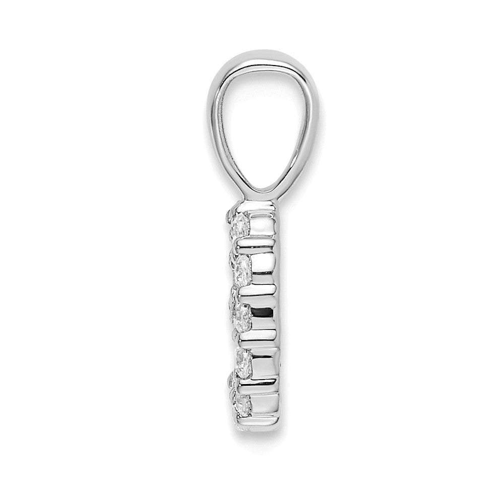 14K Weißgold Anhänger „Zahl 9“ mit echtem Diamant