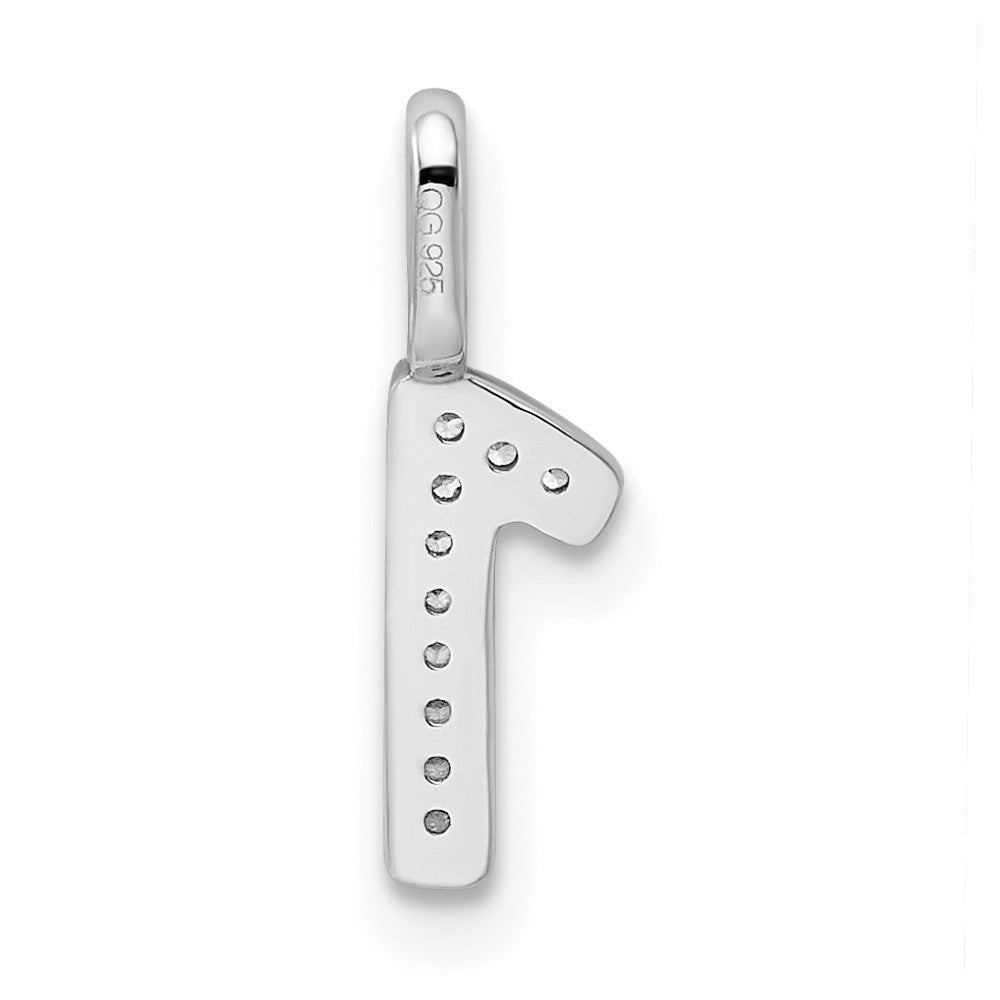14K Weißgold Echter Diamant Zahl-1-Anhänger