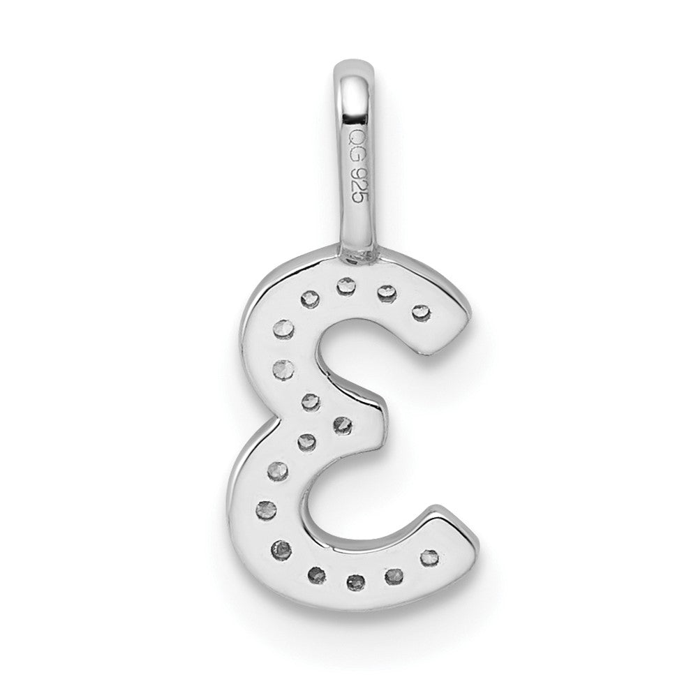 14k Weißgold Anhänger Zahl 3 mit echten Diamanten