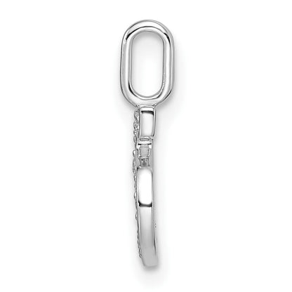 14K Weißgold Anhänger „Zahl 5" mit echtem Diamant