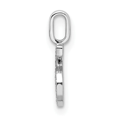 14K Weißgold Anhänger mit echtem Diamant, Zahl 6