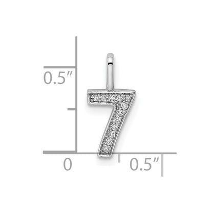 Anhänger „Zahl 7“ aus 14K Weißgold mit echten Diamanten