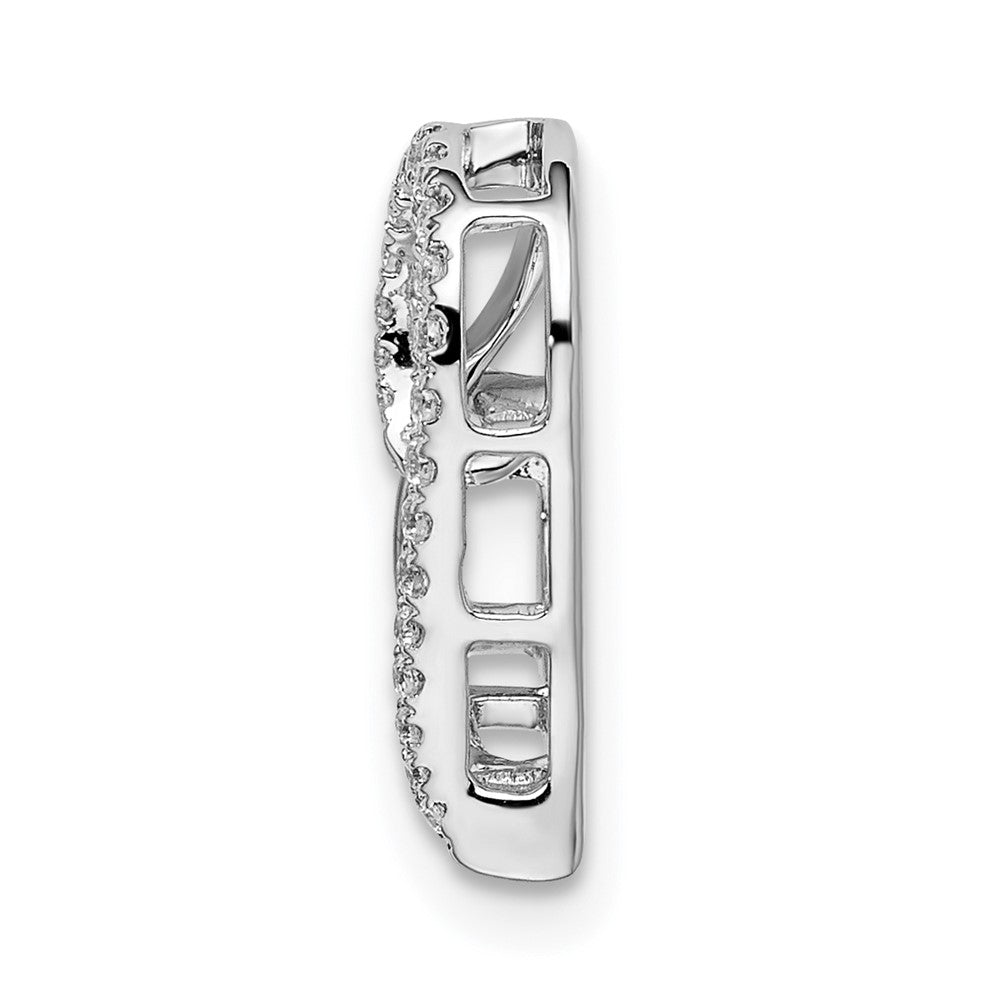 14K Weißgold Echt Diamant Herz Kette Anhänger