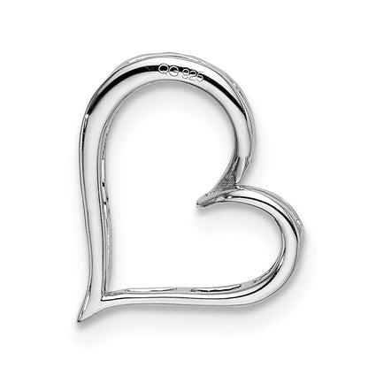 14K Weißgold Echt Diamant Herz Kette Anhänger