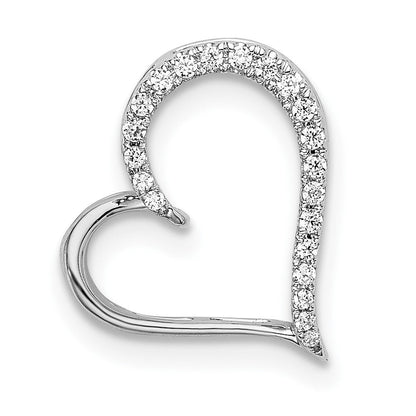 14K Weißgold Echt Diamant Herz Kette Anhänger