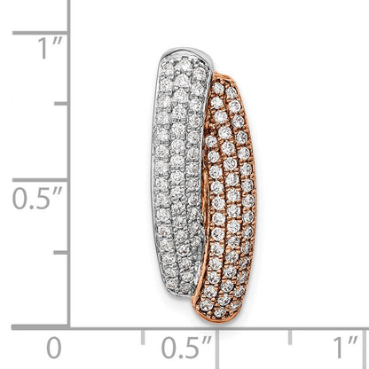 14K Bicolor Gold Weiß & Rose Pavé Echt Diamant Anhänger