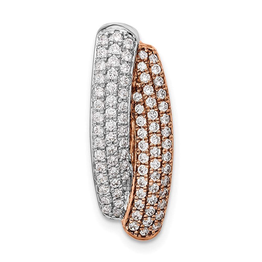 14K Bicolor Gold Weiß & Rose Pavé Echt Diamant Anhänger