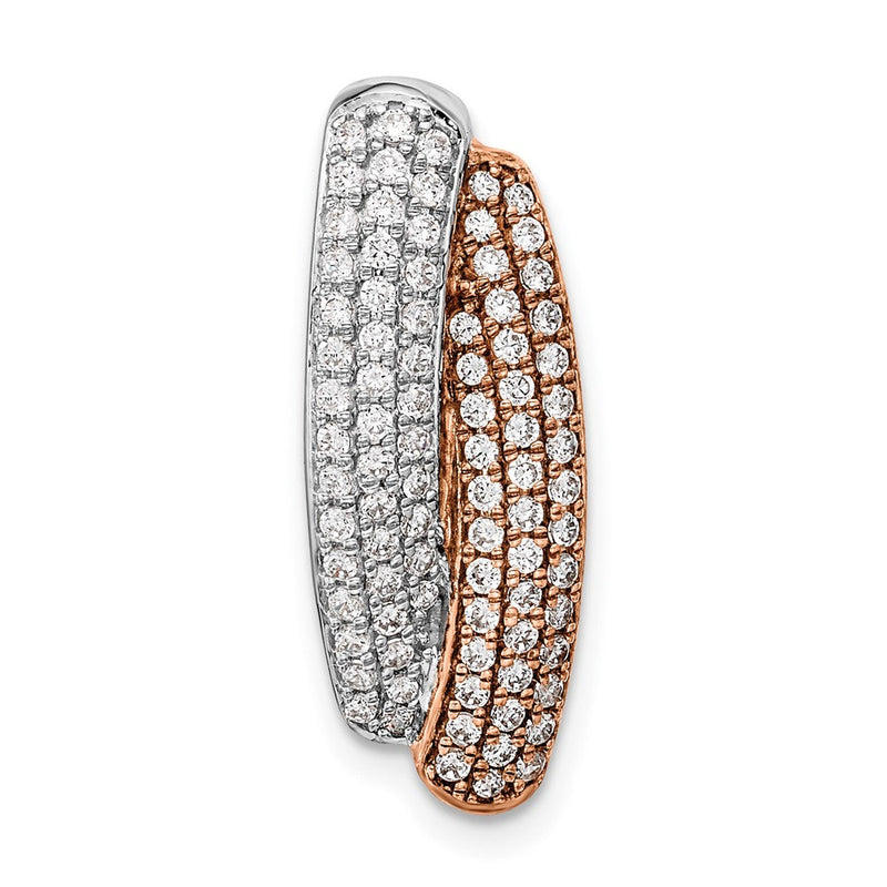 14K Bicolor Gold Weiß & Rose Pavé Echt Diamant Anhänger