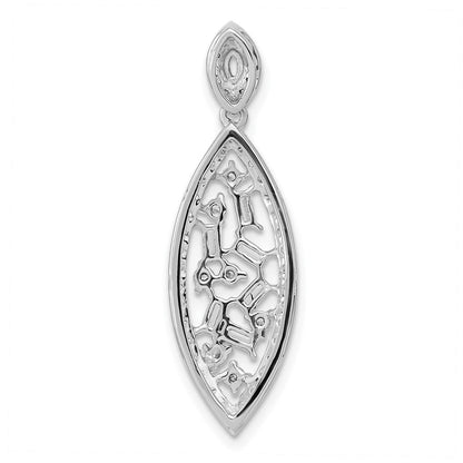 14K Weißgold Poliert Fantasie Hängend Echt Diamant Kette Anhänger