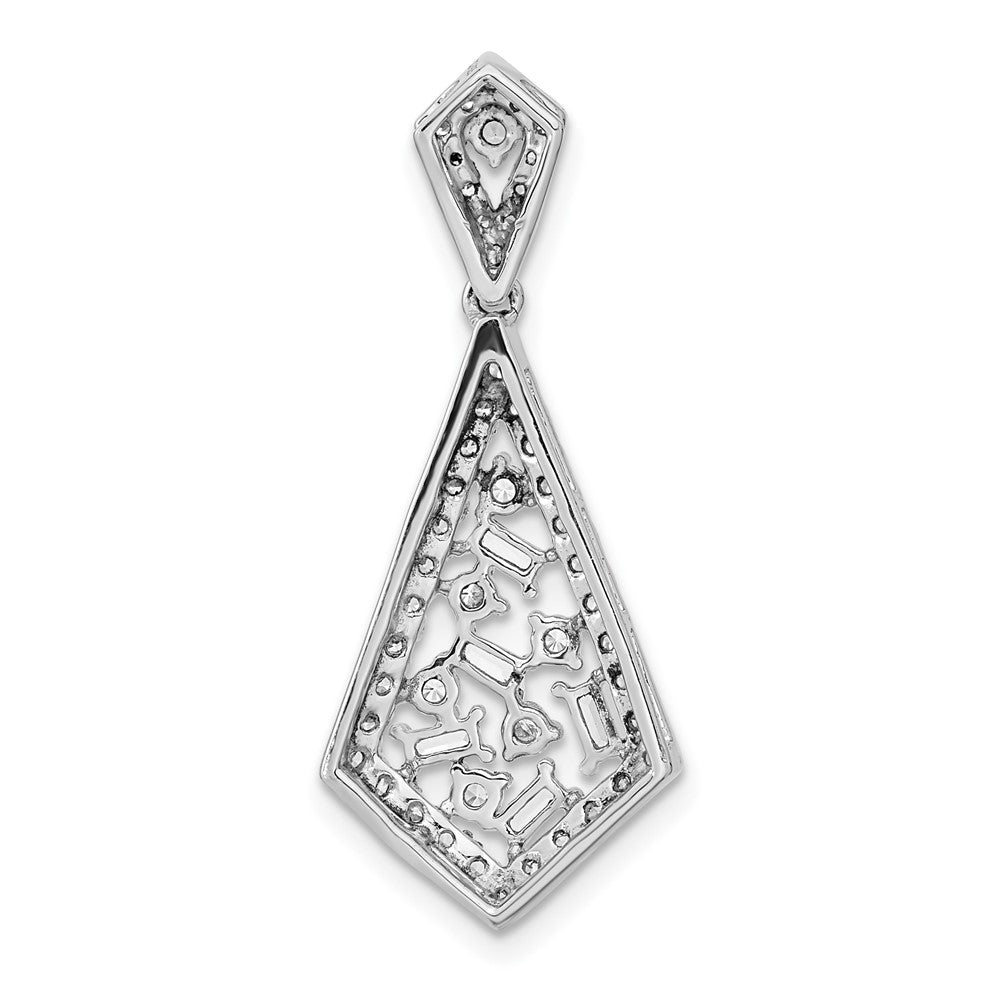 14K Weißgold Poliert Fantasie Hängend Echt Diamant Kette Anhänger