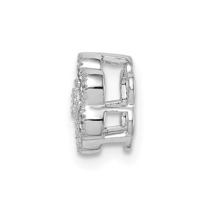 14K Weißgold Anhänger mit 0,25 ct. Laborgezüchteten Diamanten VS/SI+ G+ Blumen-Design für Kette, Gleitanhänger